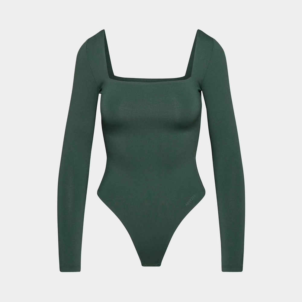 Aritzia Original Contour Headway Bodysuit in scarab green